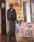 Edvard Munch The Figure Between clock and bed oil painting reproduction